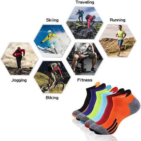 Mens Ankle Athletic Low Cut Socks for Men Sports Running Cushion 6 Pack