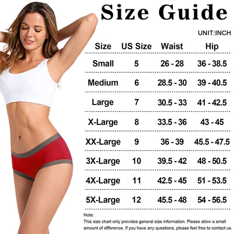 Womens Cotton Underwear, 5 Pack Seamless Briefs Soft Full Coverage Hipster Panties Breathable Stretch Briefs