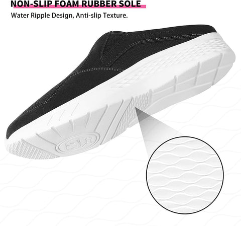 Womens Mule Sneakers - Walking Shoes for Women with Arch Support, Orthopedic Slip On Clog for Ladies