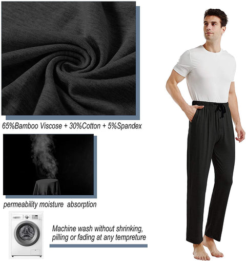 Men's Pajama Pants Bamboo Viscose Soft Breathable Pajama Pants for Men with Pockets