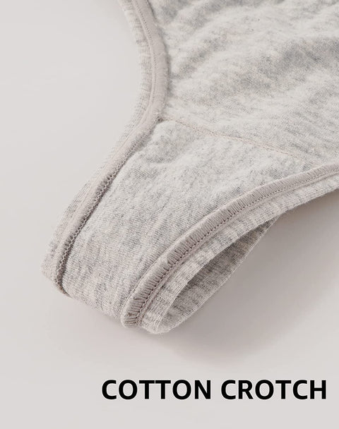 INNERSY Women's Basic Cotton Thongs Panties Light G String Underwear 5-Pack