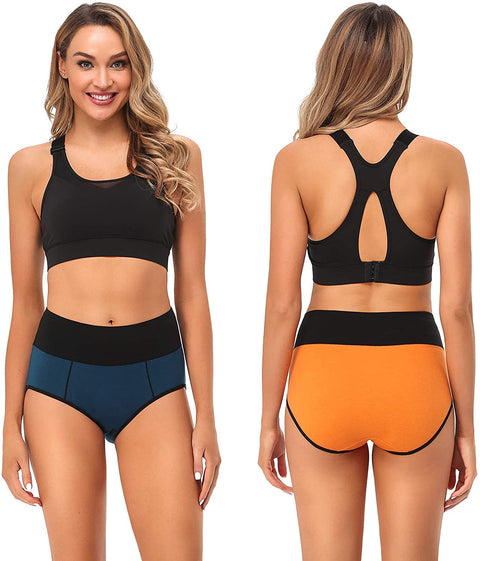Women's Underwear Cotton, High Waisted Full Coverage Briefs, Soft Stretch No Muffin Top Ladies Panties Regular & Plus Size