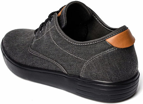 konhill Men's Canvas Fashion Sneakers - Lace-up Casual Flat Walking Skate Shoes