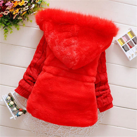 MINKIDFASHION Baby Girls Winter Autumn Warm Jacket Coat (2T, Red)