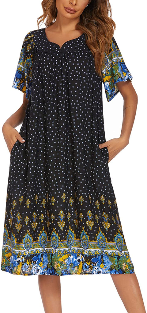 Women's Nightgown Short House Dress
