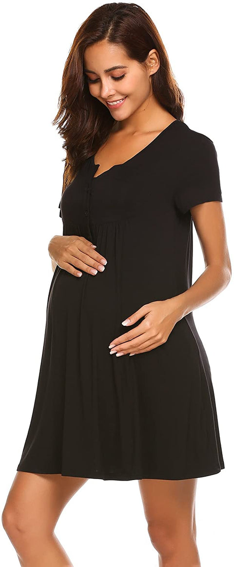 Labor and Delivery Gown, Nursing Nightgown, Maternity Nightgowns for Hospital Short