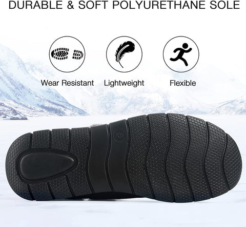 mysoft Women's Winter Snow Boots Side Zipper Warm Ankle Booties Slip on Shoes Indoor Outdoor