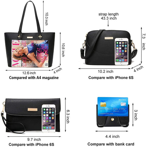 YNIQUE Satchel Purses and Handbags for Women Shoulder Tote Bags Wallets