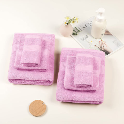 POKARLA Fresh Towel Set, 10 Piece Bathroom Towels Set (2 Bath Towels, 2 Wash Towels, 6 Hand Towels), 100% Cotton, Super Soft, Ultra-Absorbent, Fresh Feel, Easy Care,Shower Towel