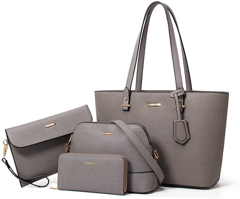 Women Fashion Handbags Wallet Tote Bag Shoulder Bag Top Handle Satchel Purse Set 4pcs