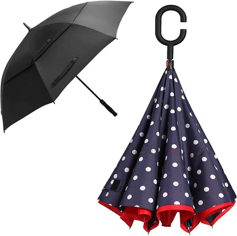 BAGAIL 62 Inches Golf Umbrella+Hand Free Inverted Umbrella