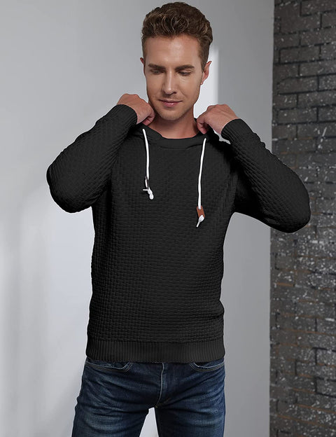 Mens Cable Knitted Pullover Long Sleeve Slim Fit Chunky Casual Fall Winter Warm Sweaters