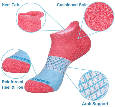 Womens Ankle Socks 7-Pack Cushioned Athletic Running Socks with Tab