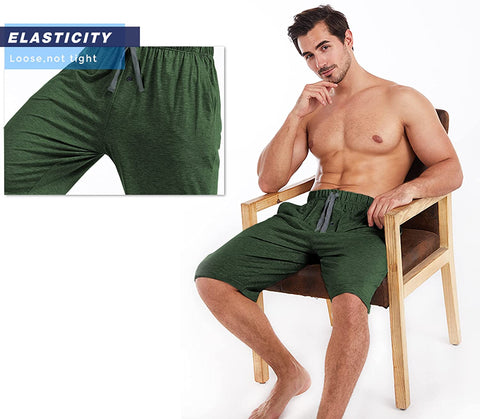 Men’s Pajama Shorts 2 Pack Bamboo Viscose Soft Breathable Pajama Short for Men with Pockets