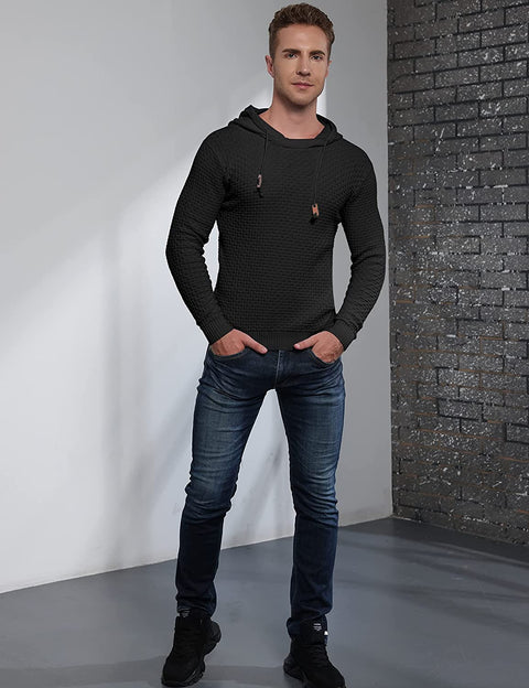 Mens Cable Knitted Pullover Long Sleeve Slim Fit Chunky Casual Fall Winter Warm Sweaters