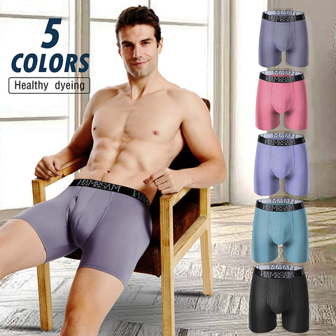 Men's Boxer Brief 4 Pack Bamboo Viscose Soft Comfortable Breathable Underwear for Men