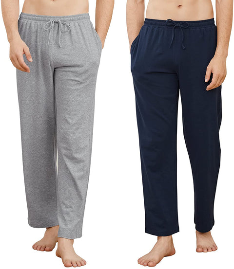 INNERSY Men's Soft Cotton Pajama Pants with Pockets Lightweight Sleepwear Bottoms 2-Pack