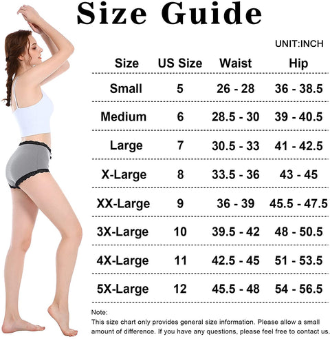 High Waisted Cotton Underwear For Women,Breathable Soft Cotton Full Brief Panties Stretch Lace Ladies Panties For Women