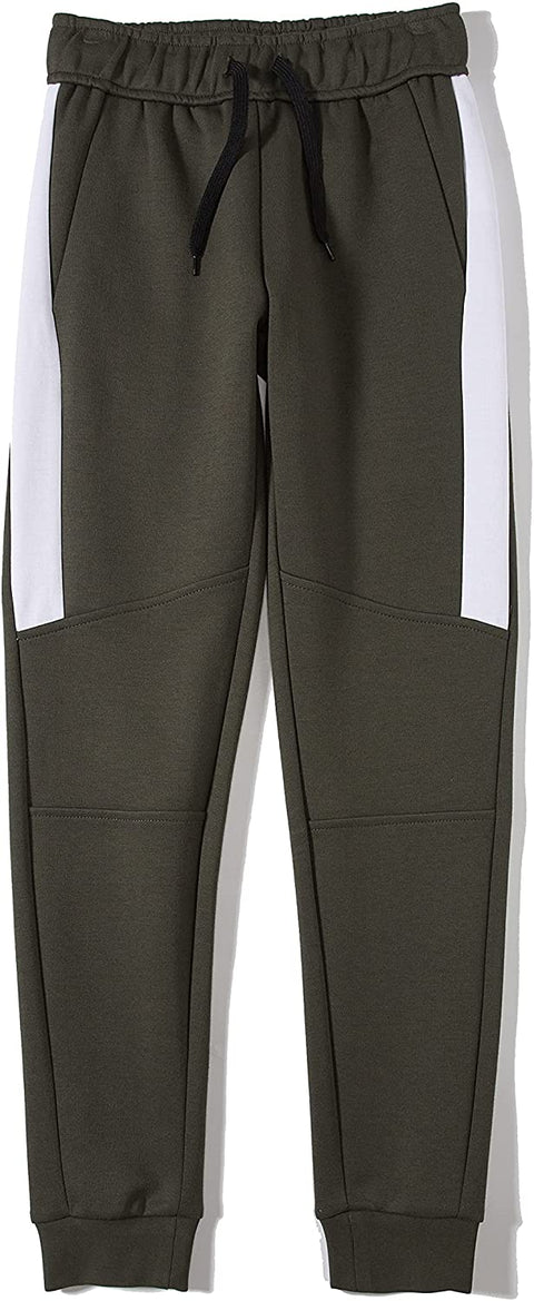 Boys Pull on Active Sweatpants Elastic Waistband with Drawcord Side Panel
