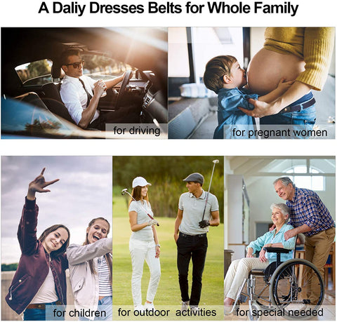 Women/Men Buckle-Free Elastic Belt for Jeans, Ladies Invisible Belt Fits Waist 24-48 inches