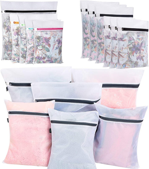Bagail Set of 11 Mesh Laundry Bags,5 Honeycomb Mesh and 6 Fine Mesh Laundry Bags for Your blouse,skirt,shirt,pants,jeans,dress,etc
