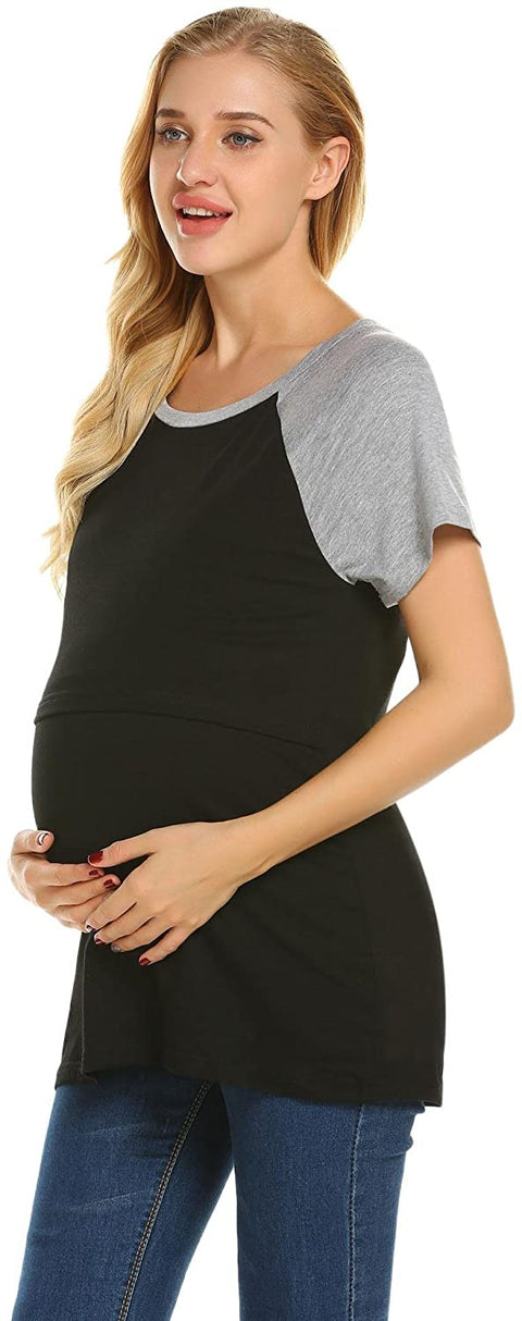 Pregnancy  Layered  Loose  Breastfeeding Tee Shirt