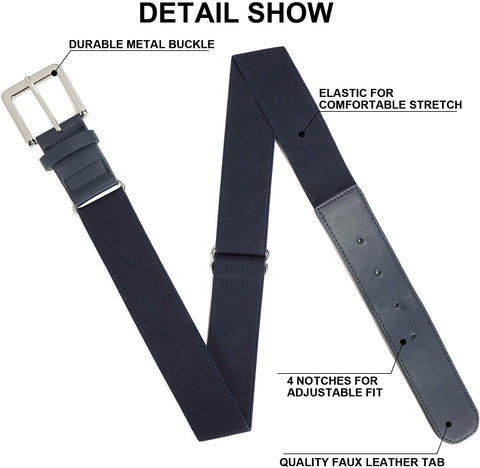 XZQTIVE Baseball Belts Softball Belt - Women/Men Sports Adjustable Elastic Uniform Belts, Navy Blue (Fit pant size 33-40 inch)
