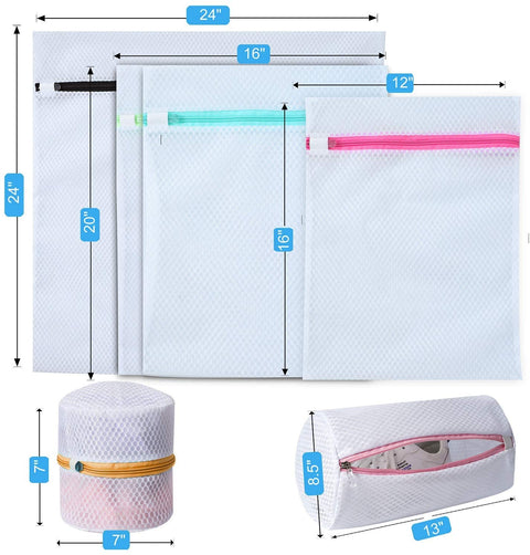 Bagail Set of 11 Honeycomb Mesh Laundry Bags for Your blouse,skirt,shirt,pants,jeans,dress,etc