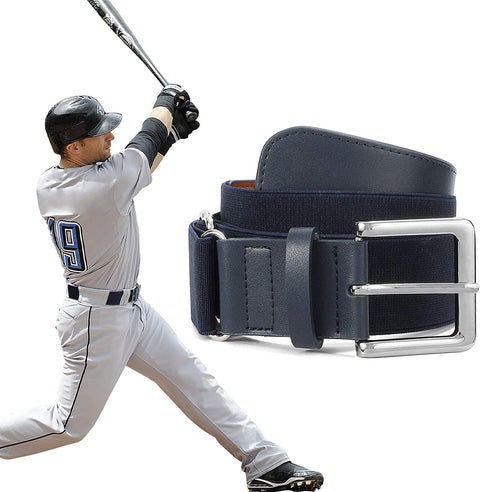 XZQTIVE Baseball Belts Softball Belt - Women/Men Sports Adjustable Elastic Uniform Belts, Navy Blue (Fit pant size 33-40 inch)