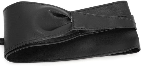 Womens Waist Belts For Dress Wide Leather Cinch Belt Lace Up Wrap Around Obi Bowknot Waistband