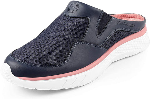 Walking Shoes for Women with Arch Support, Orthopedic Slip On Clog for Ladies, Womens Mule Sneakers, Navy,11