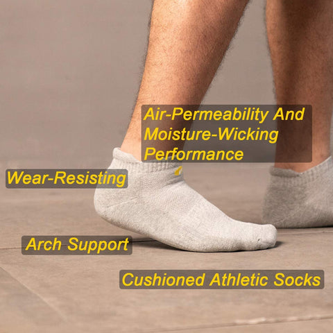 FitVille Athletic Socks For Men Low Cut Combed Mens Low Ankle Socks Pack Of 3(Black)