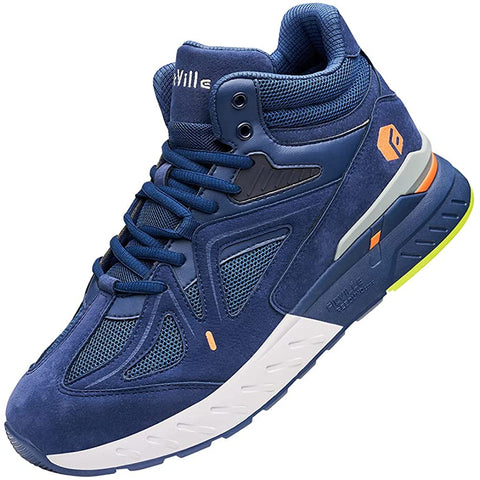 FitVille Men's Wide Sneakers High-top Basketball Shoes Supportive Walking Shoes with Extra Wide Toe Box for Flat Feet