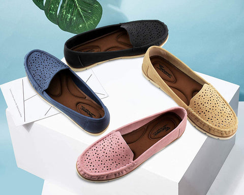 Womens Penny Loafers Breathable Slip on Flat Shoes Moccasins