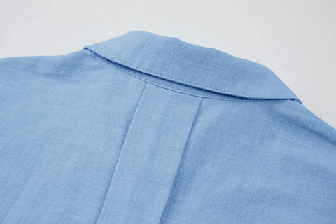 Karlywindow Womens Button Down Tunic Shirts Cotton Linen Long Sleeve Work Blouse Loose Casual Beach Cover Up Shirt