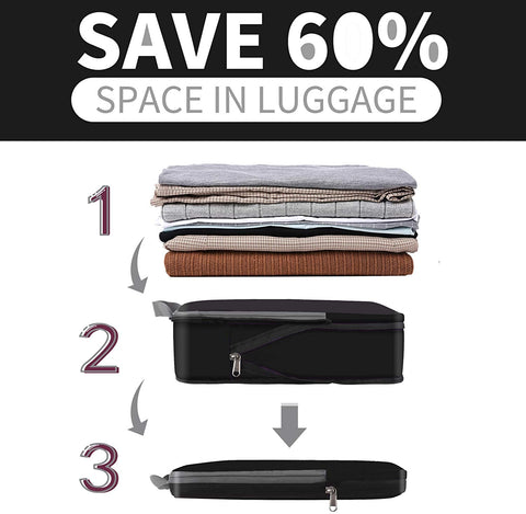 BAGAIL 4 Set/5 Set/6 Set Compression Packing Cubes Travel Expandable Packing Organizers