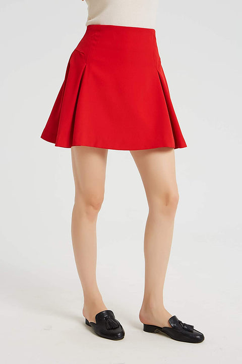 Womens A Line Short Pleated Skirt