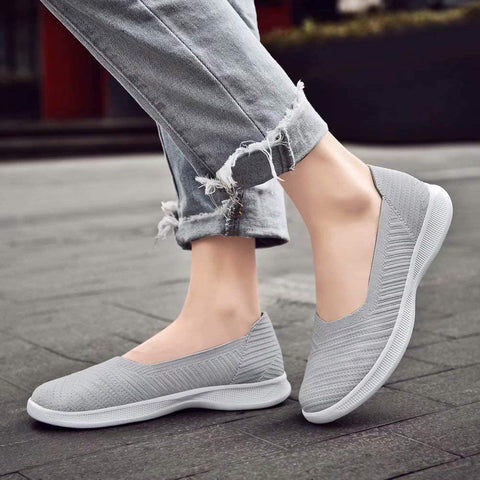 konhill Women's Slip on Flat-Comfy Walking Nurse Shoes