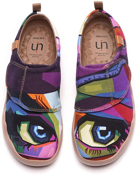 UIN Women's Men's Walking Shoes Slip ons Sneaker Comfortable Lightweight Casual Art Fashion Painted Canvas Family Travel Shoes Looking at You