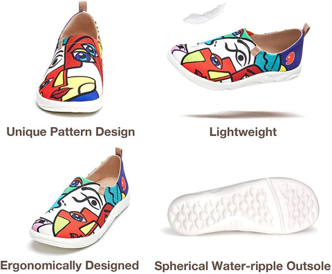 UIN Women's Loafers Slip Ons Casual Art Painted Travel Comfort Shoes Toledo III