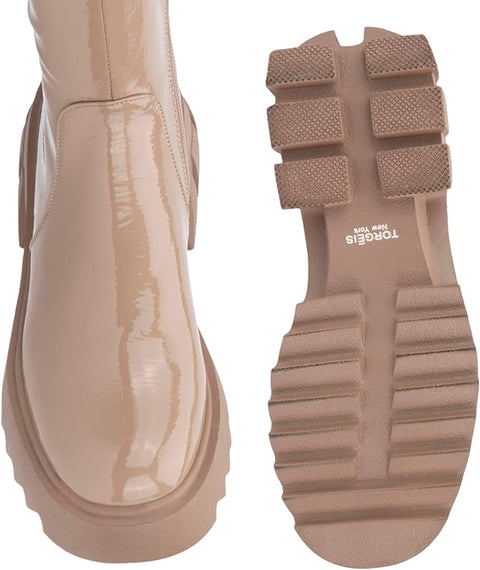 Torgeis Women's Alfie Fashion, Supple faux leather, Zipper Tall Boot, Round Toe, Thermoplastic rubber Outsole