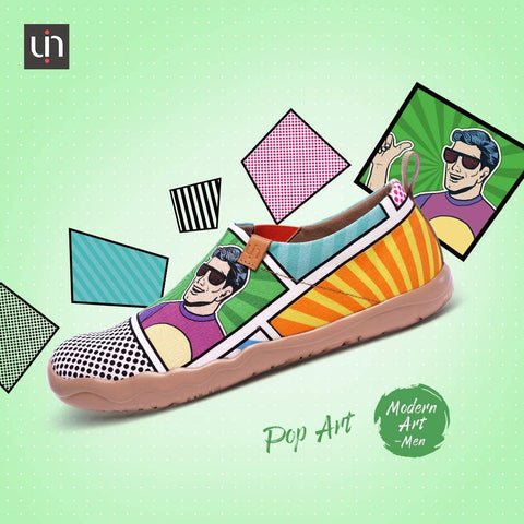 UIN Women's Men's Fashion Sneakers Comfort Walking Pop Art Painted Canvas Slip Ons Travel Shoes