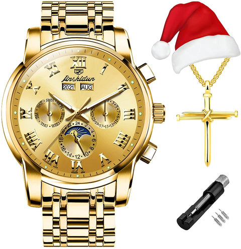 Gold Mens Mechanical  Stainless Steel  Luxury Watch