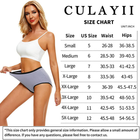 Women's Cotton Underwear High Waisted Ladies No Muffin Top Full Coverage Briefs Stretch Panties for Fall Winter