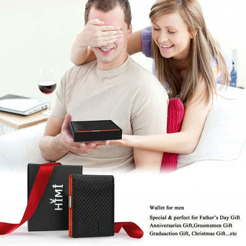 Mens Wallet Slim Bifold Wallets for Men Money Clip Wallet RFID Blocking Front Pocket Leather Minimalist Wallet