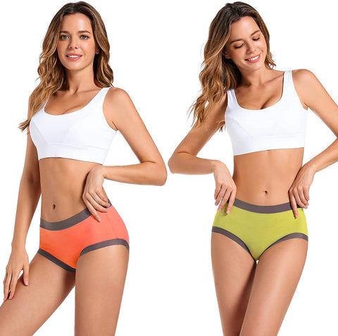 Womens Cotton Underwear, 5 Pack Seamless Briefs Soft Full Coverage Hipster Panties Breathable Stretch Briefs