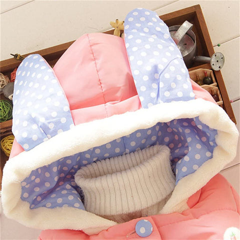 Baby Girls Winter Autumn Warm Rabbit Jacket Coat