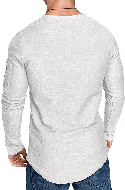 Men's 2 Pack Muscle Fitted Long Sleeve T Shirts Workout Athletic Tee Tops