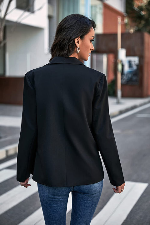 Women's Classic Single Button Blazer Jacket