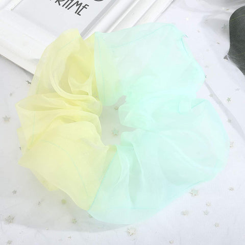 Women Organza Oversized Hair Scrunchies - 6PCS Bobble Elastic Hair Band Hair Bobble Scrunchie Ponytail Holder (Splicing)